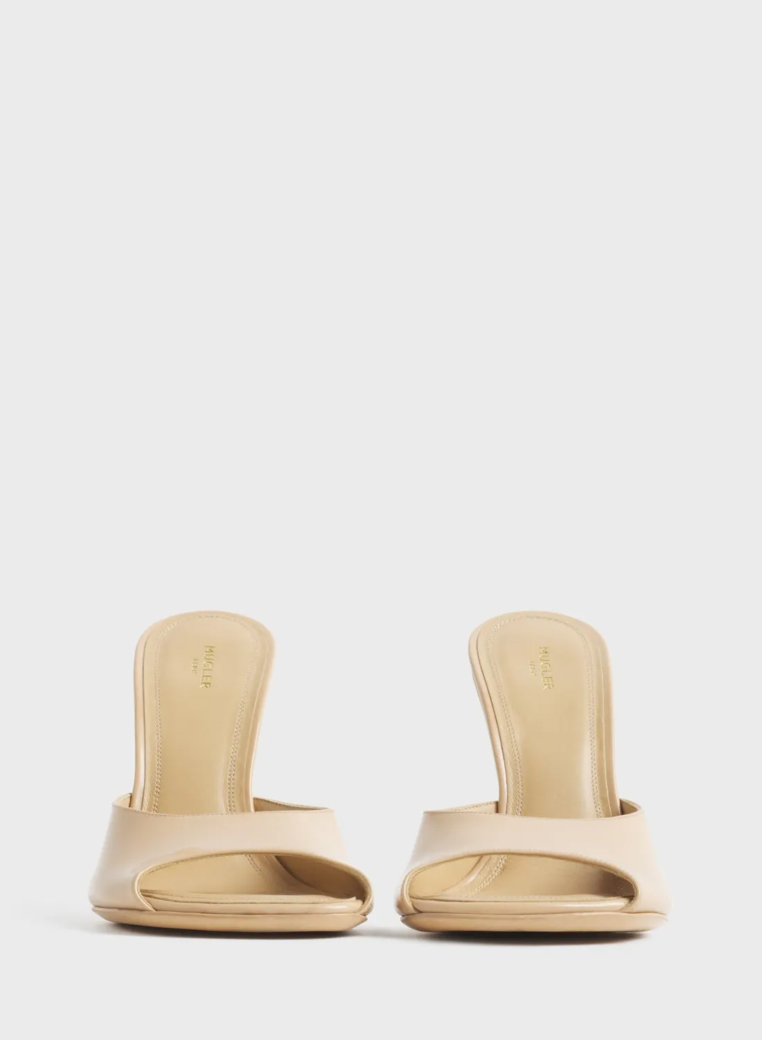 Mugler Peep-Toe Mules 105 Pantoletten beige