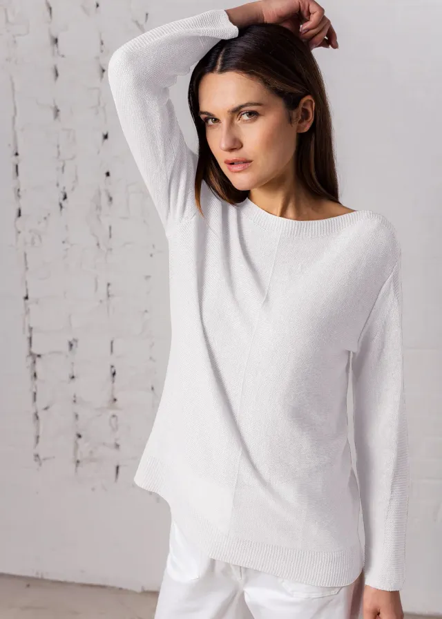 Senatex Pullover Leinen White