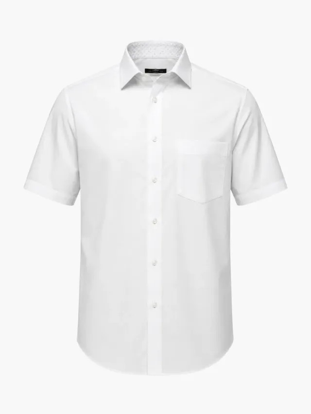 Gloriette Kurzarmhemd Windsor Weiß Regular Iron-Free