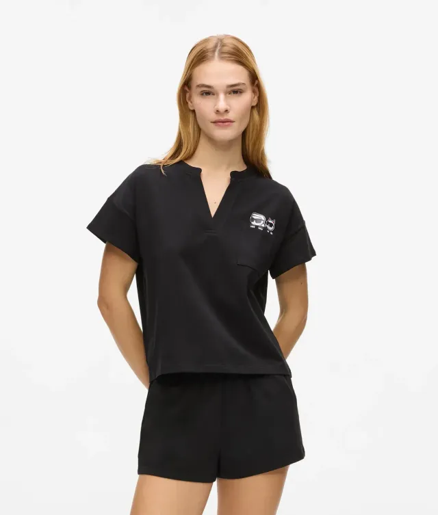 Karl Lagerfeld Ikon Pyjama Set kurz gestreift