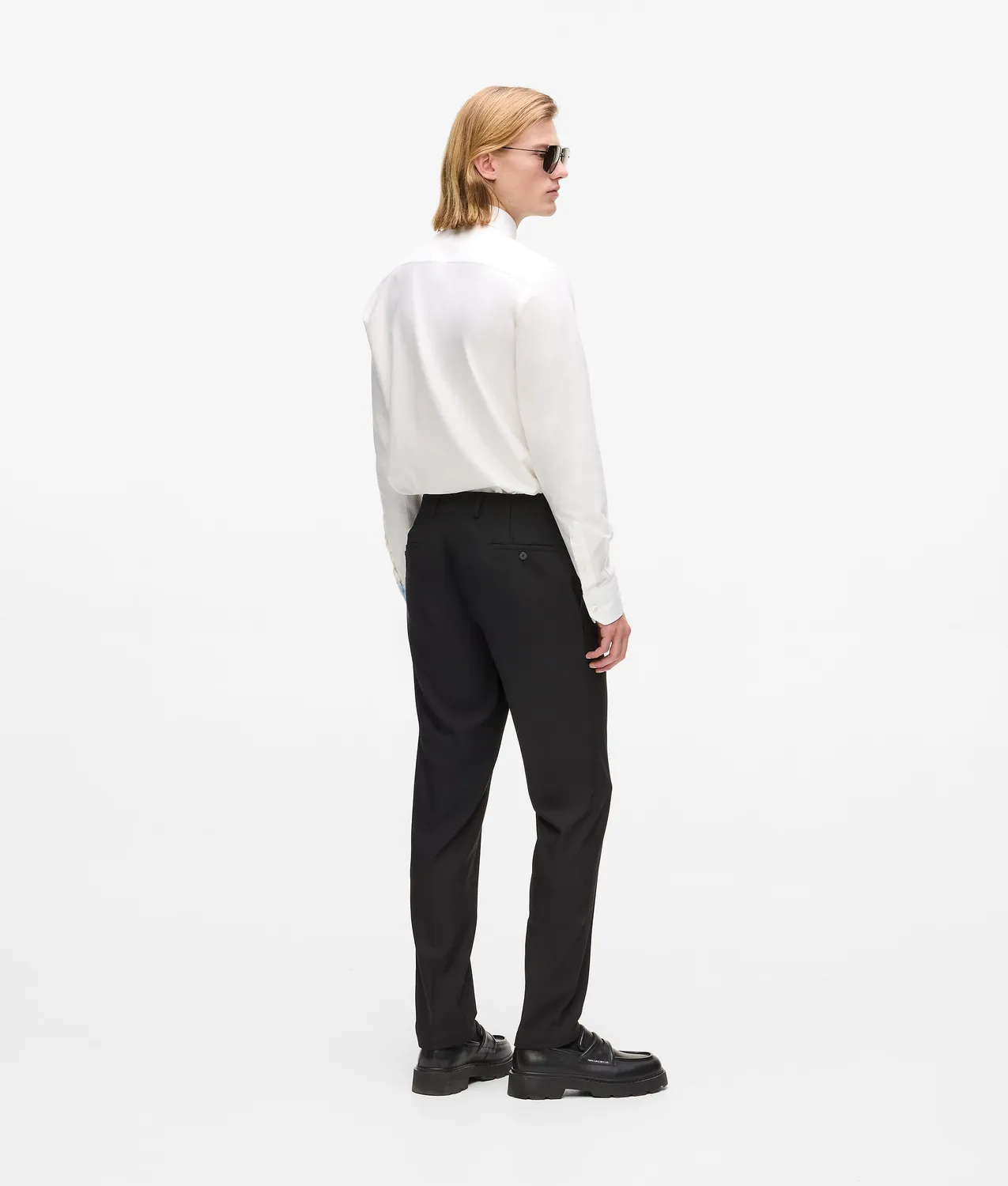 Karl Lagerfeld Faux-Leather Detail Hose Herren Rock-Chic