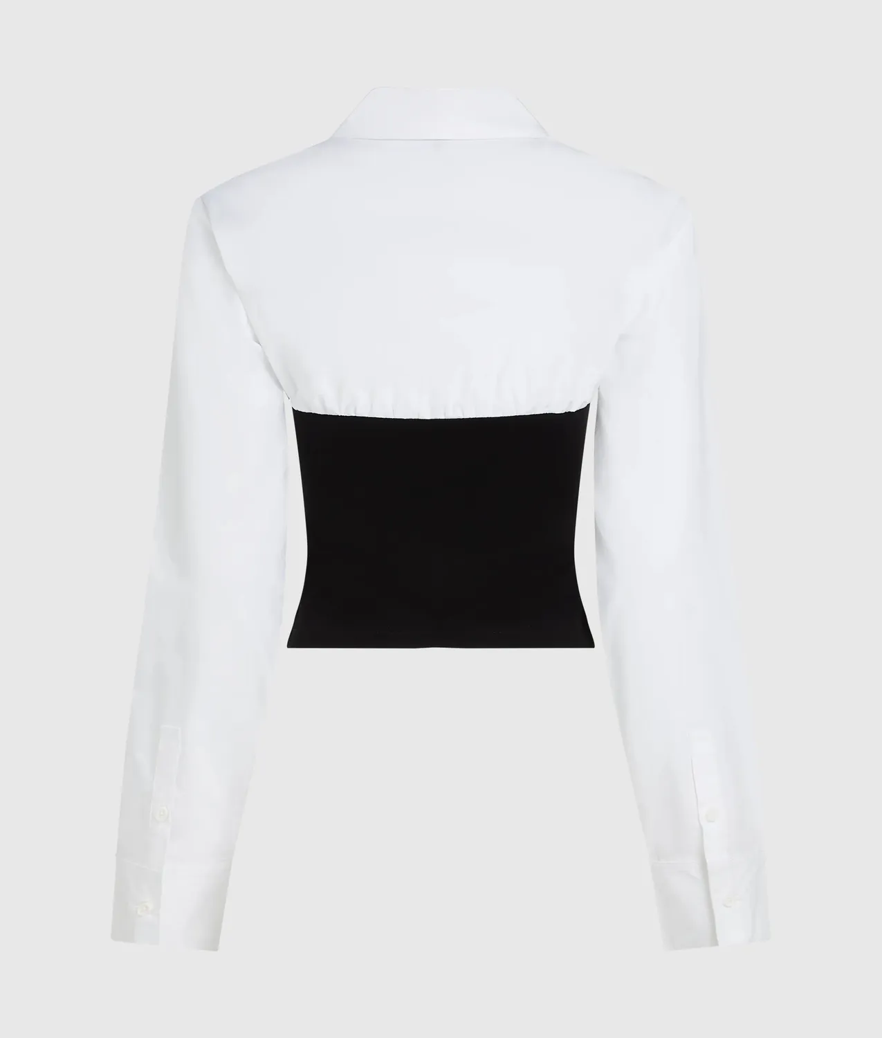 Karl Lagerfeld KL Jeans Corset Detail Poplin Bluse weiß