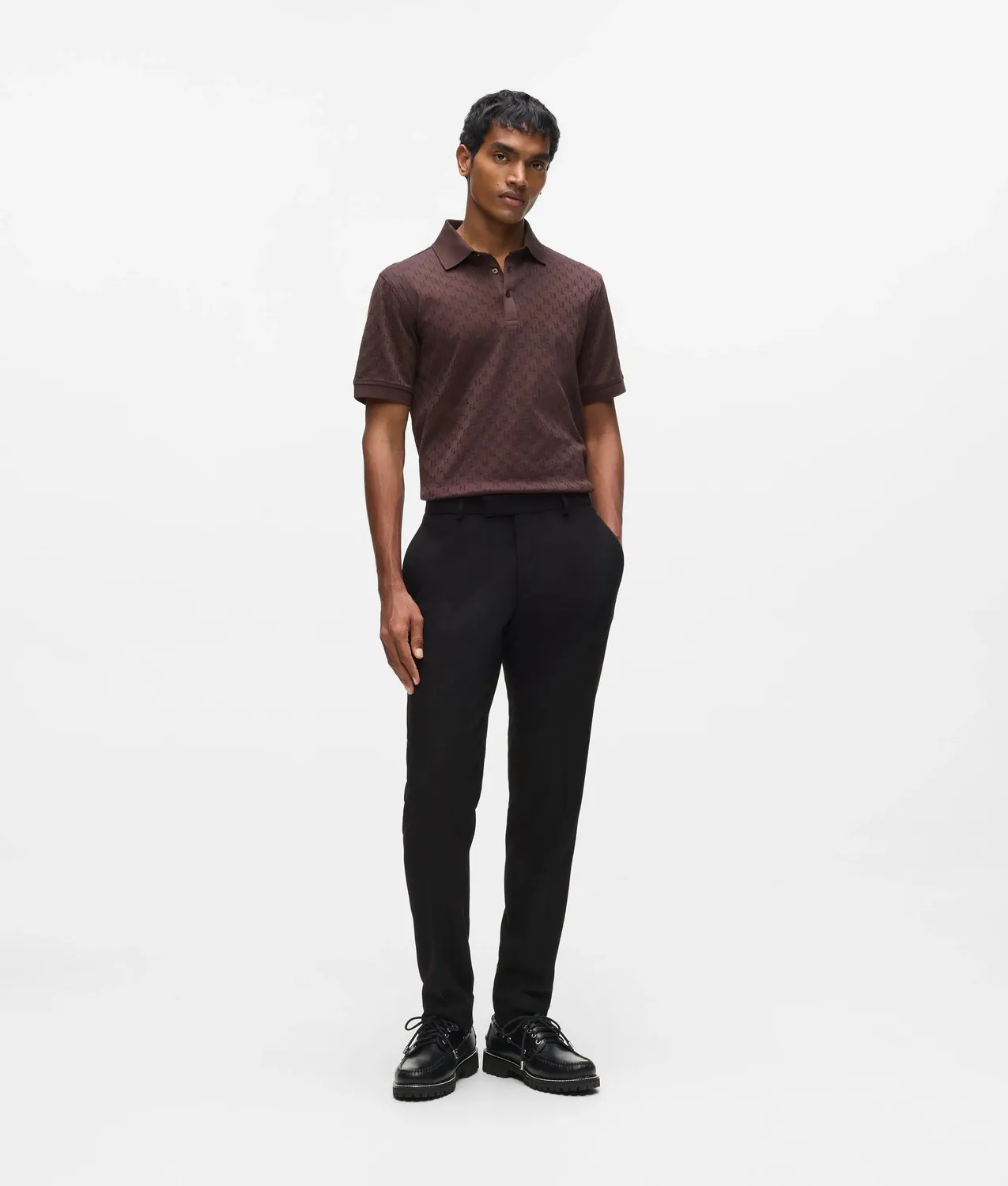 Karl Lagerfeld Monogram Poloshirt Jacquard Herren