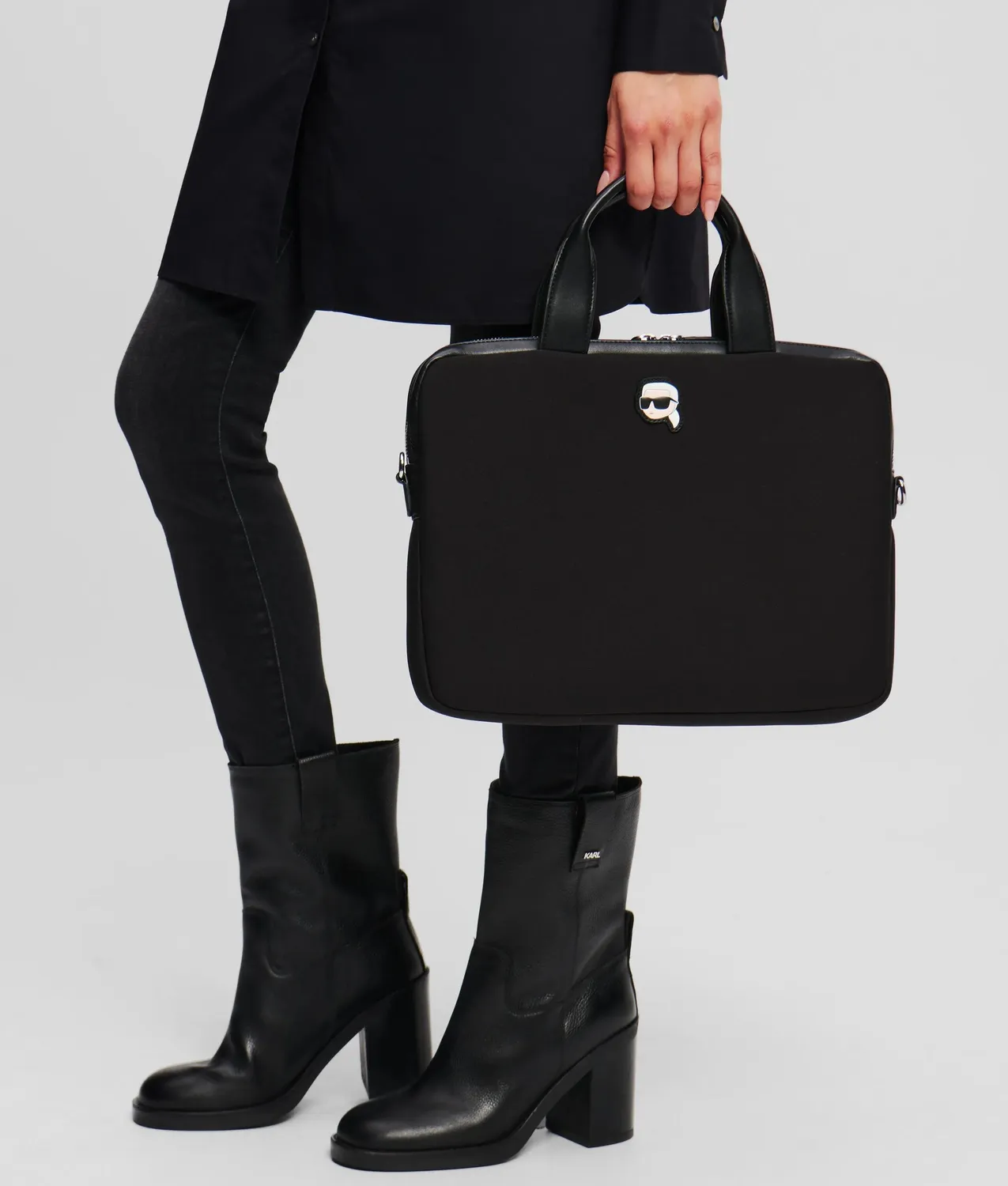 Karl Lagerfeld Ikon Laptop Tasche Neopren Schwarz
