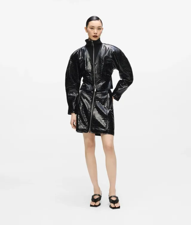 Karl Lagerfeld KL Studio Croco Lederrock Kroko