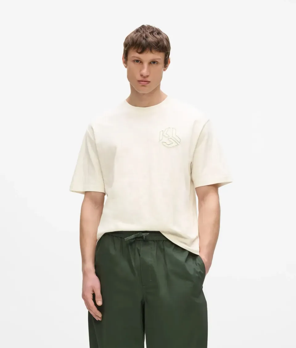 Karl Lagerfeld Jeans Distressed Monogram T-Shirt Boxy