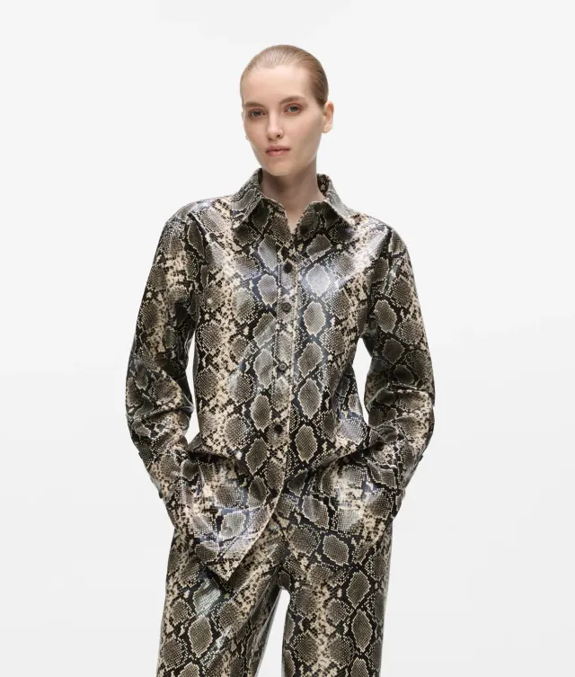 Karl Lagerfeld Faux-Python Overshirt mit Nieten