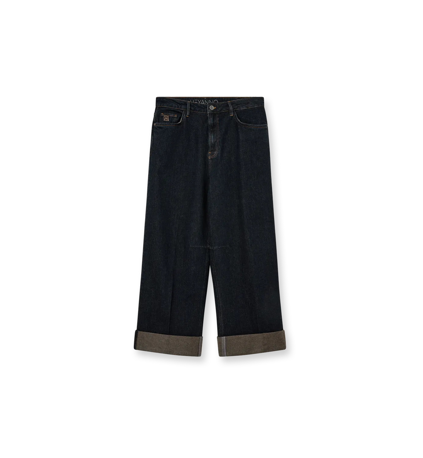 Mos Mosh MMHHope Turn-Up Jeans Cropped Dunkelblau Wide Leg