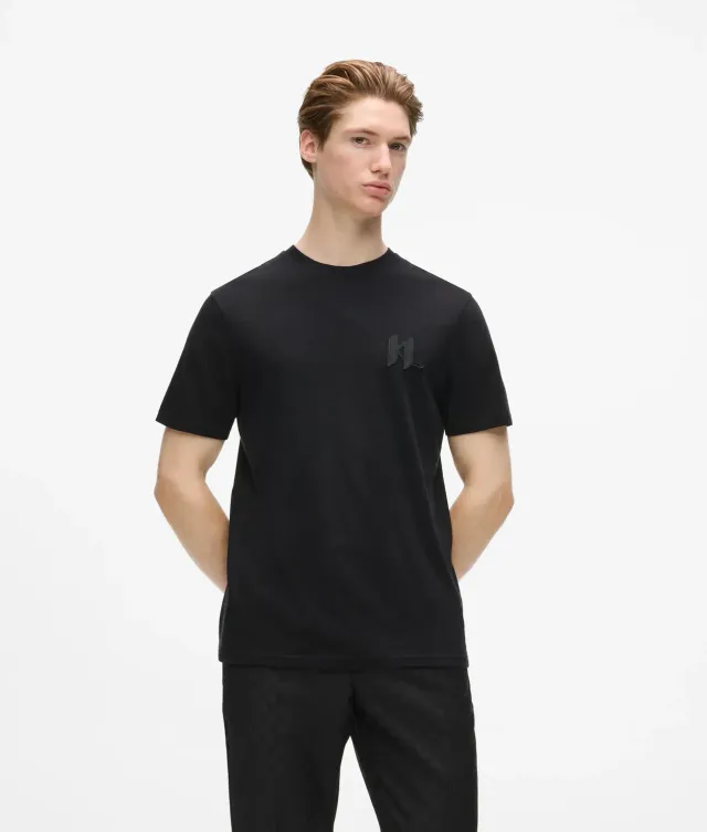 Karl Lagerfeld KL Monogram T-Shirt Wollmix gerader Schnitt