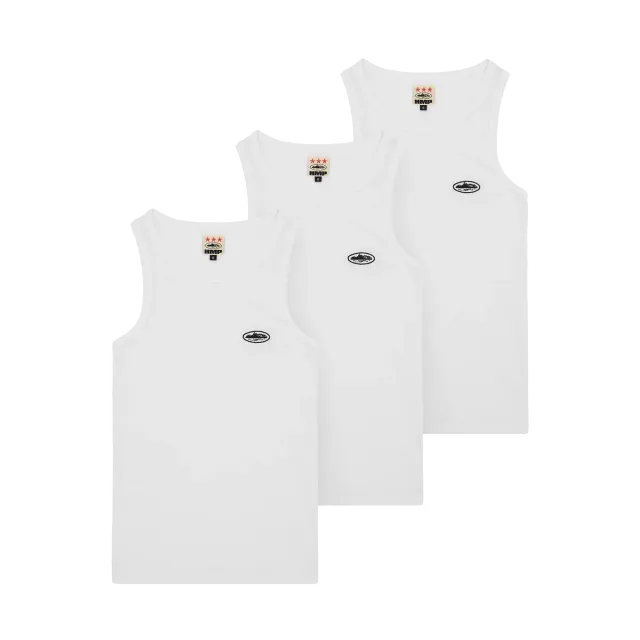 Corteiz HMP Classic Tank Top White 3er Pack Waffle