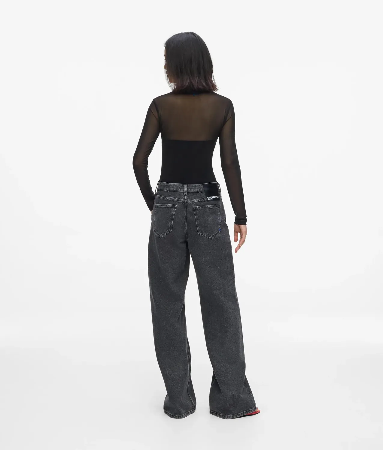 Karl Lagerfeld KL Jeans Lace-Up Relaxed Mid-Rise