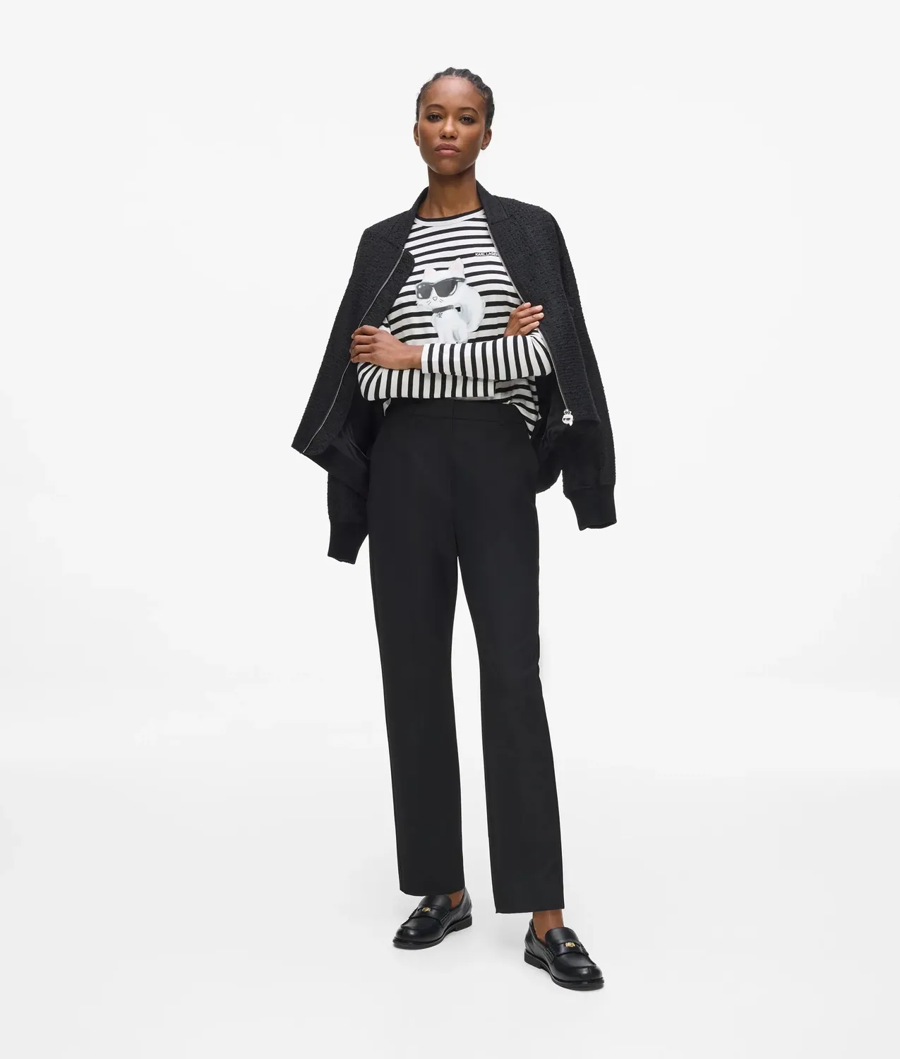 Karl Lagerfeld Ikon Aquarelle Langarmshirt gestreift