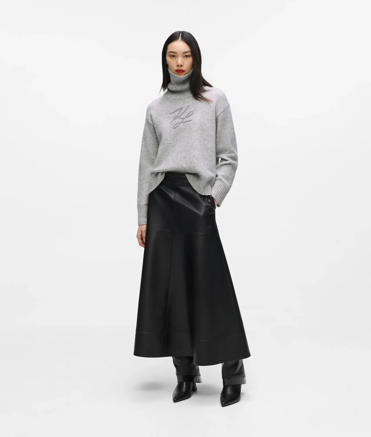 Karl Lagerfeld Rollkragenpullover Wolle Soutache