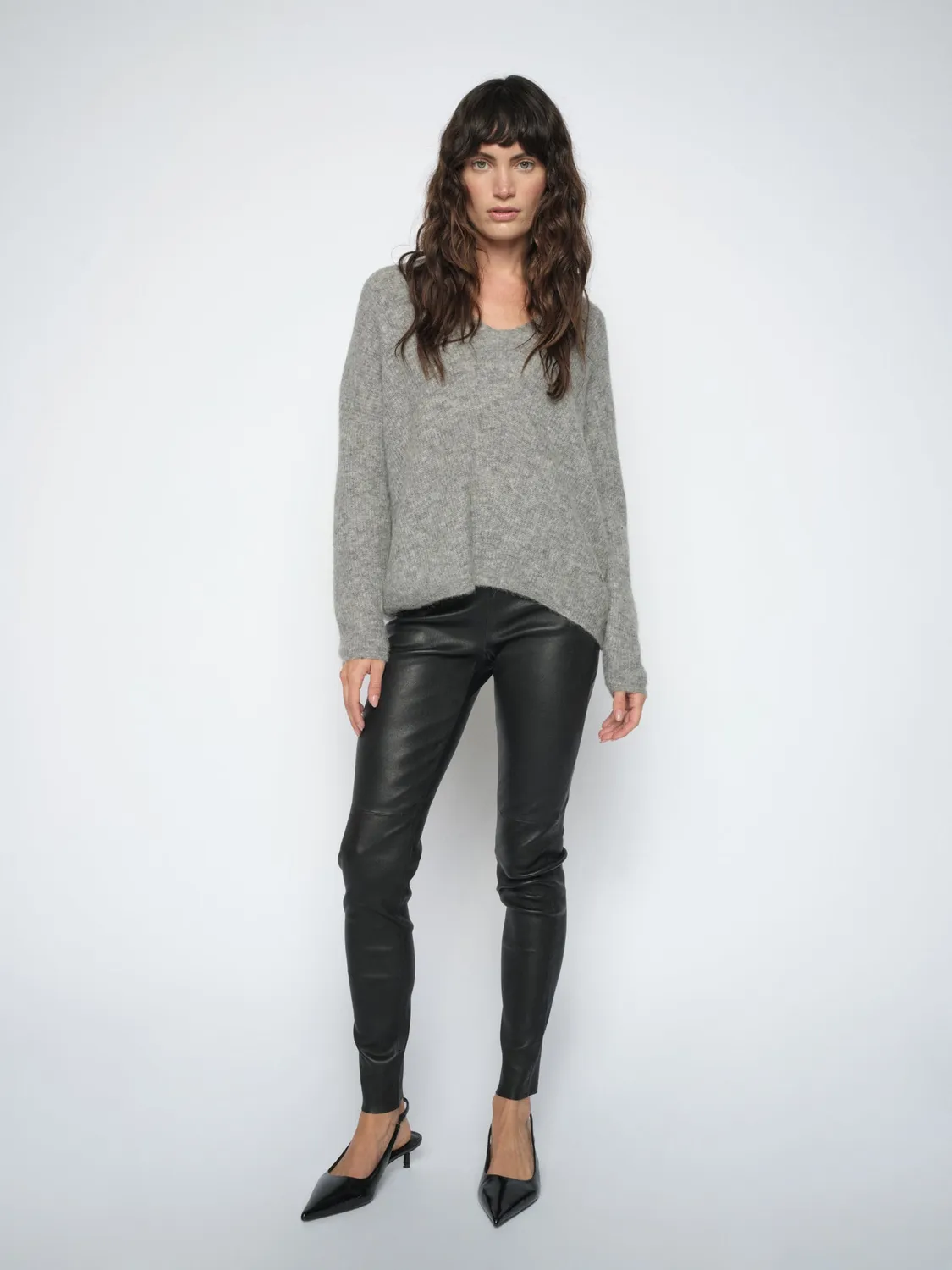 Mos Mosh MMLucia Lederleggings Schwarz Lammleder
