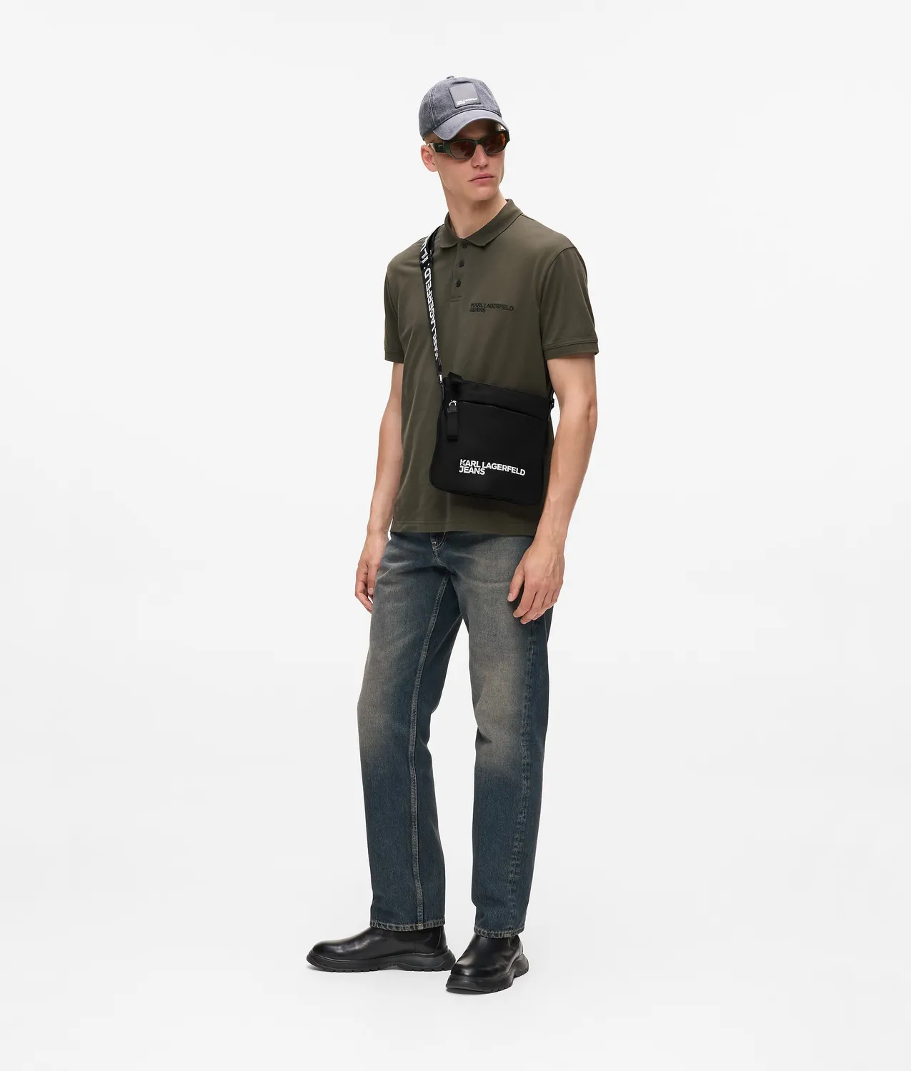 Karl Lagerfeld KL Jeans Crossbody Bag Slim Logo schwarz