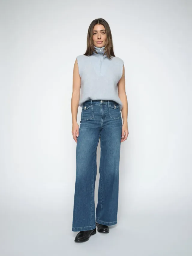 Mos Mosh MMColette Nagato Jeans Wide Leg Blue