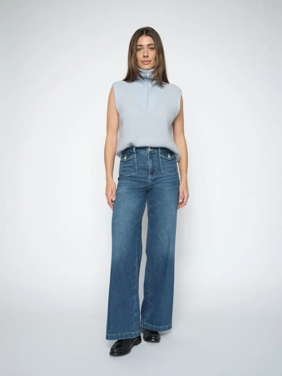 Mos Mosh MMColette Nagato Jeans Wide Leg Blue