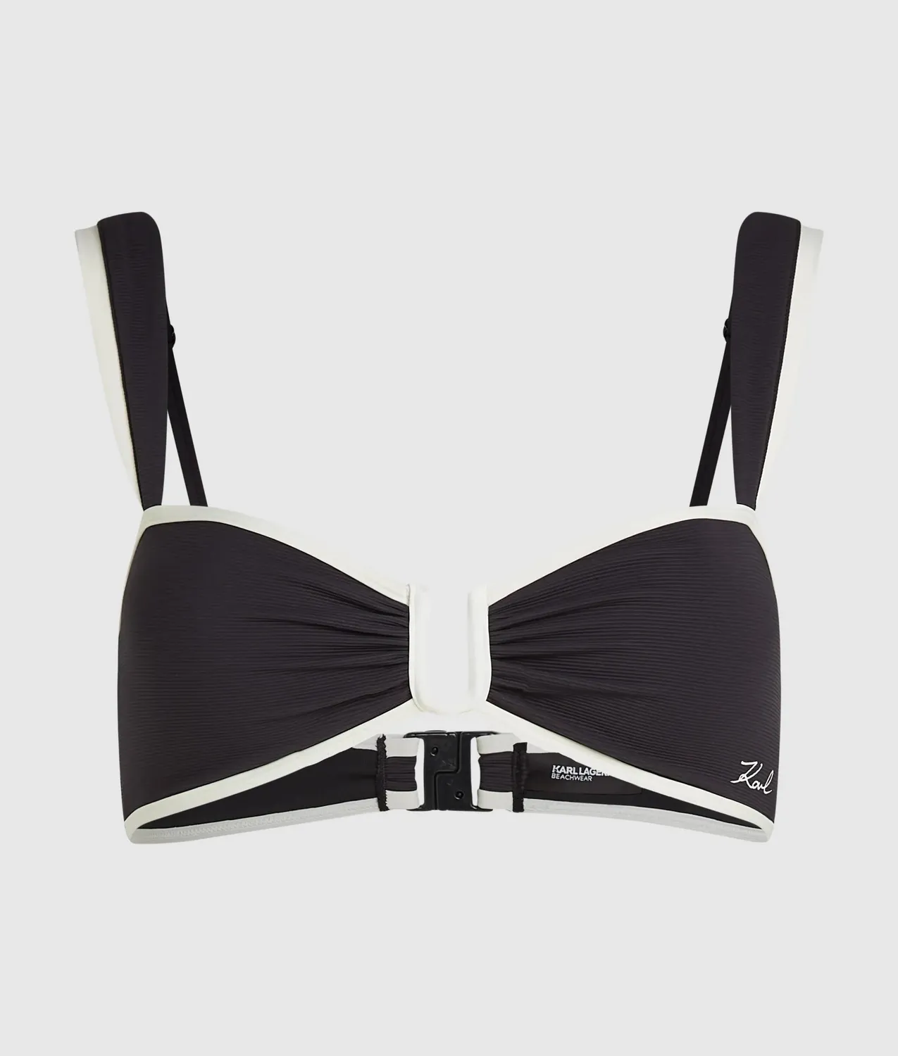 Karl Lagerfeld Signature Bandeau Bikini-Oberteil schwarz