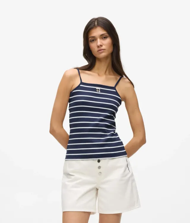 Karl Lagerfeld Ikon Tank Top gestreift Bio-Baumwolle