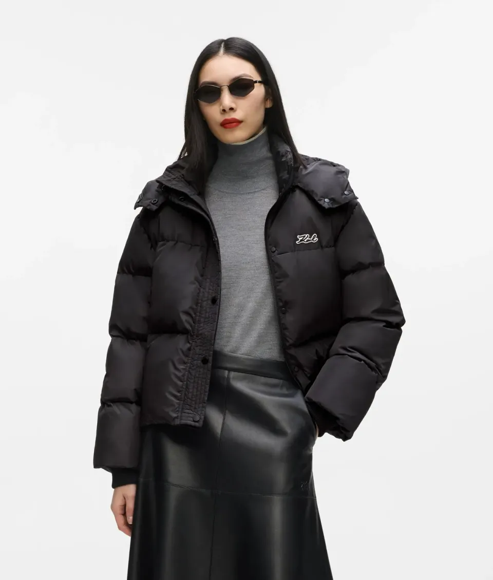 Karl Lagerfeld Puffer Jacke kurz Daunen Kapuze XS-XL