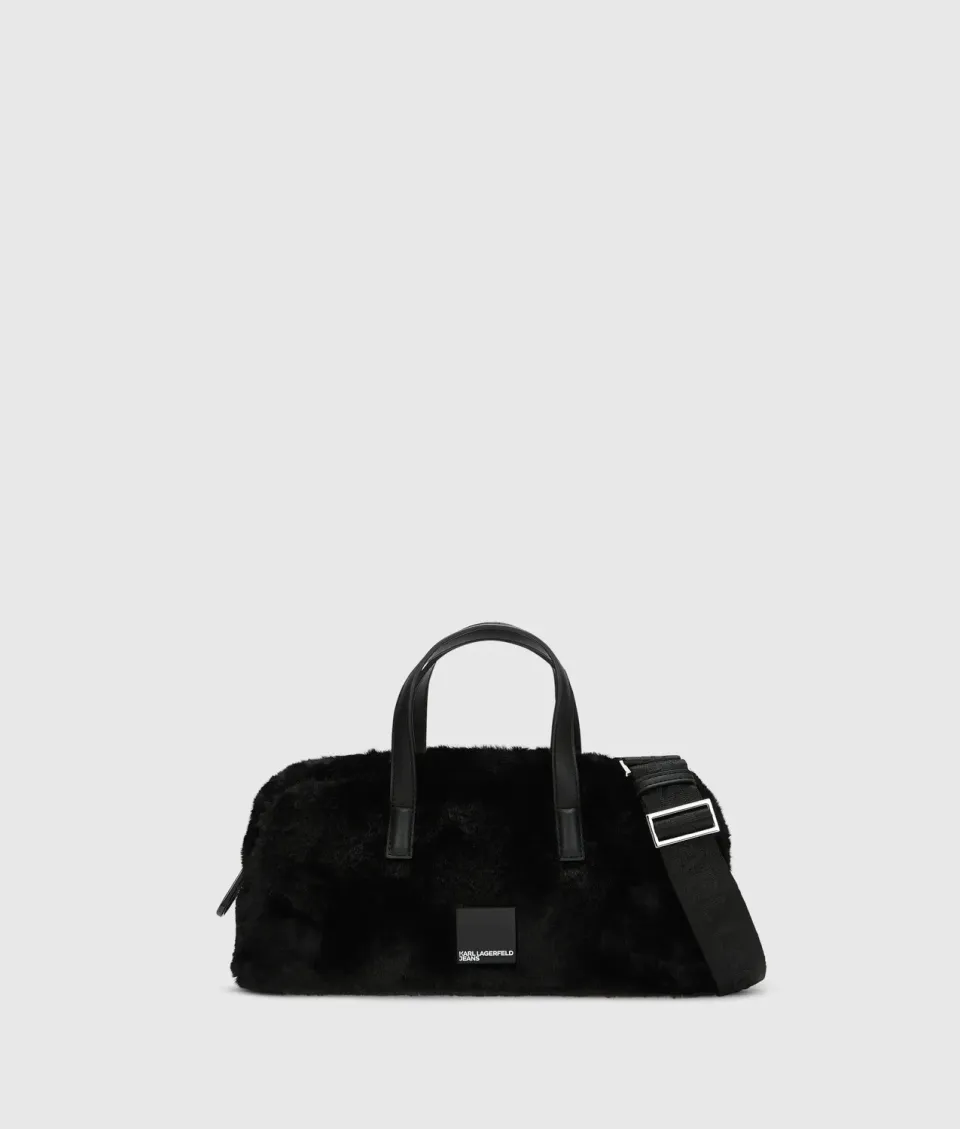 Karl Lagerfeld Jeans Box Logo Bowling Bag Kunstfell Einheitsgröße