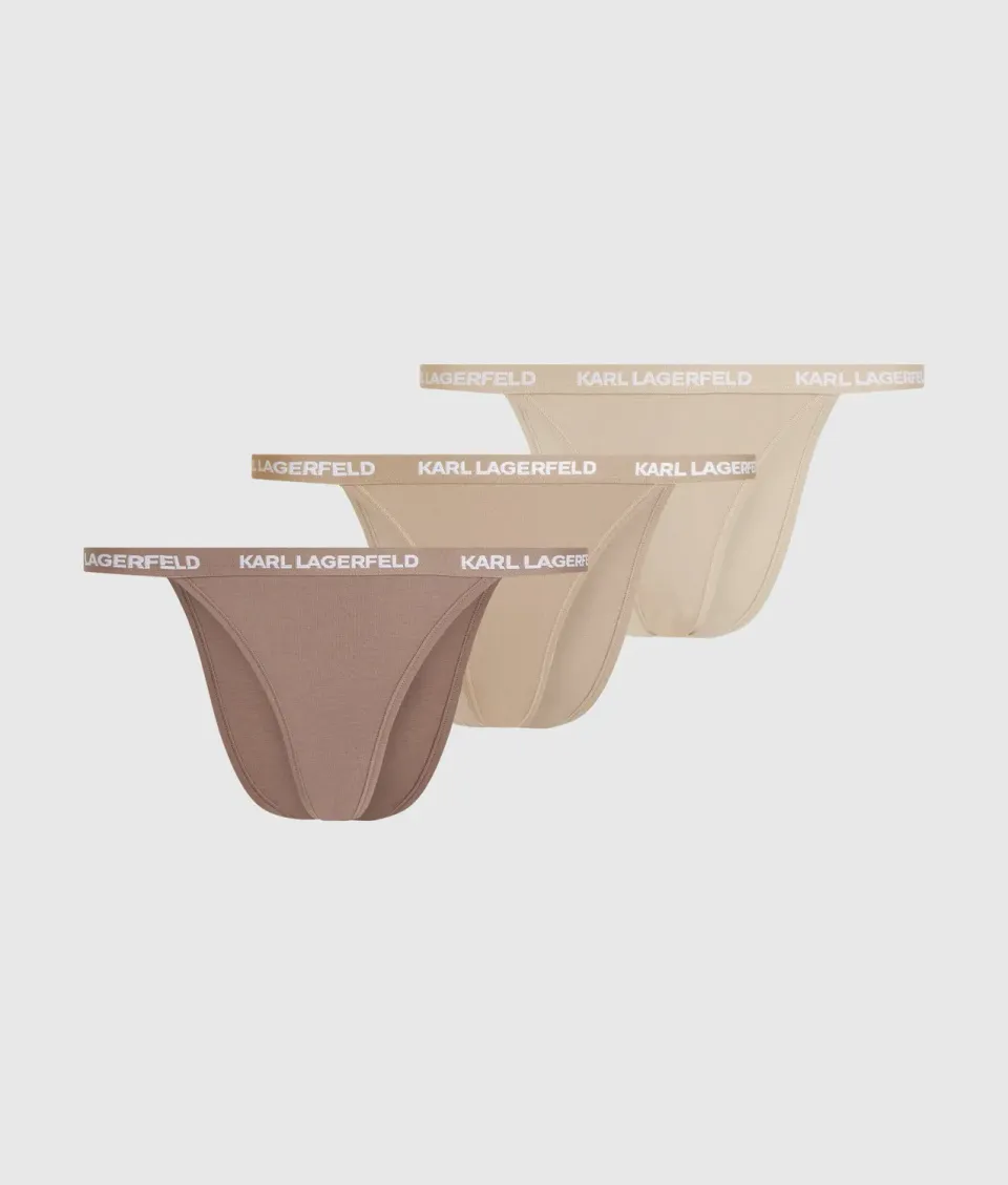 Karl Lagerfeld Logo Brazilian Slip 3er Pack Baumwolle