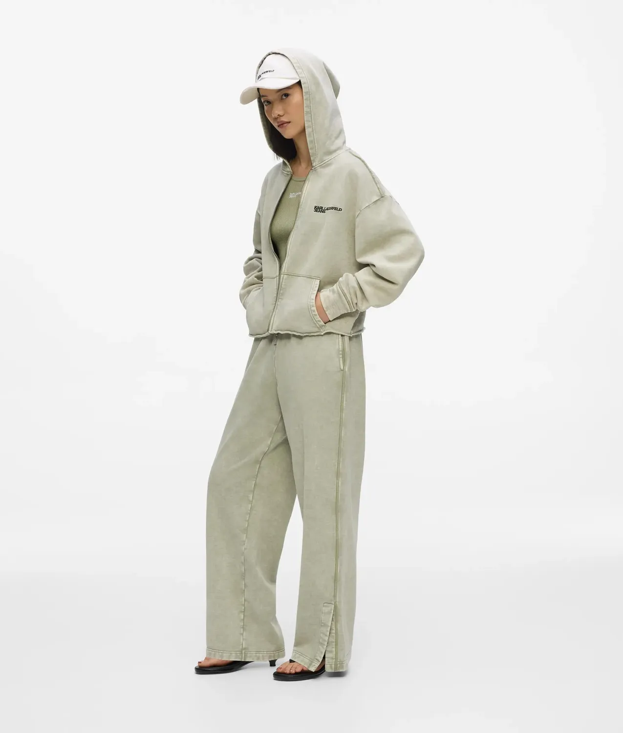 Karl Lagerfeld Washed Relaxed Sweatpants Baumwolle Grau