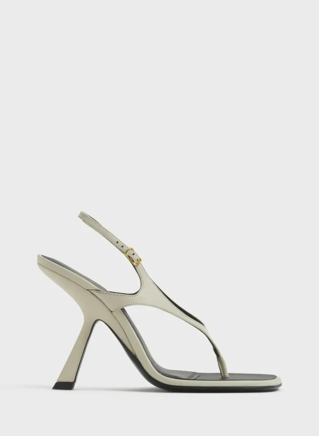 Mugler Milk Thong Sandalen 105 Weiß Leder