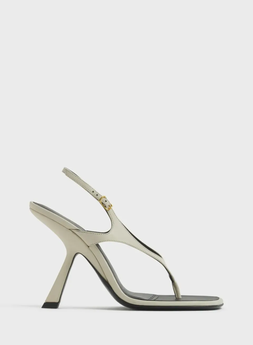 Mugler Thong Strap Sandalen 105 Leder Weiß