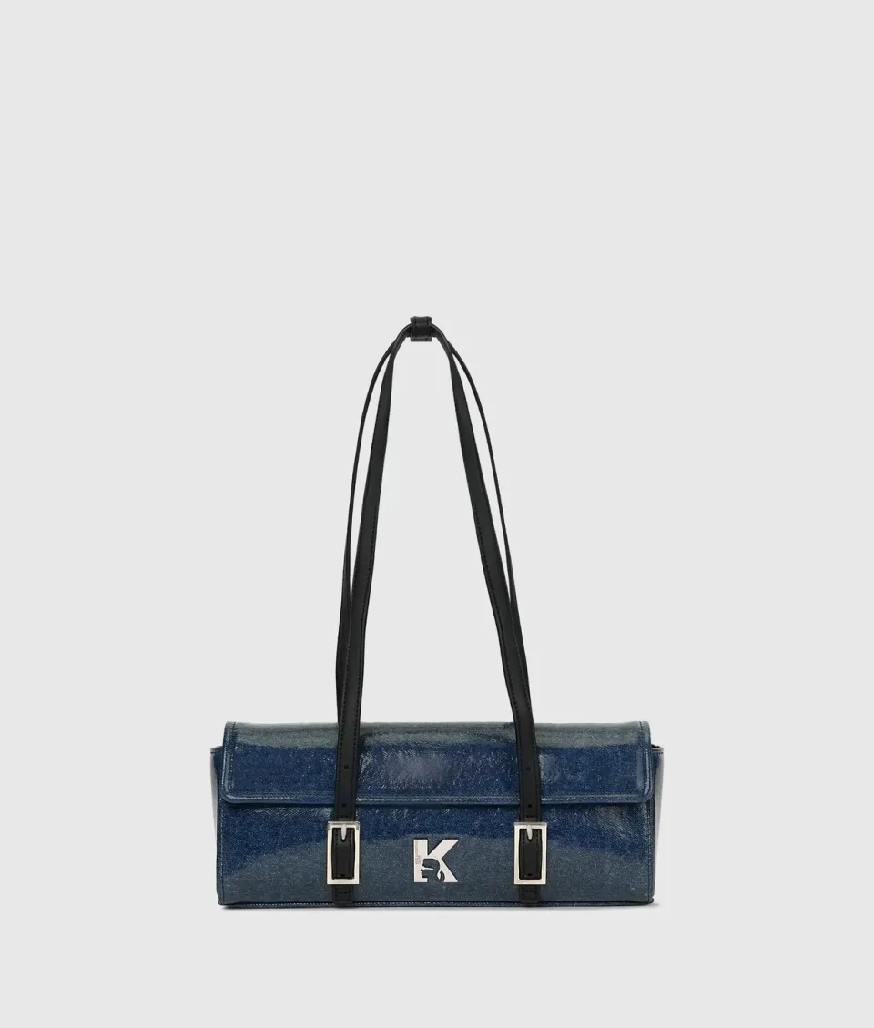 Karl Lagerfeld K Logo Schultertasche Denim lang