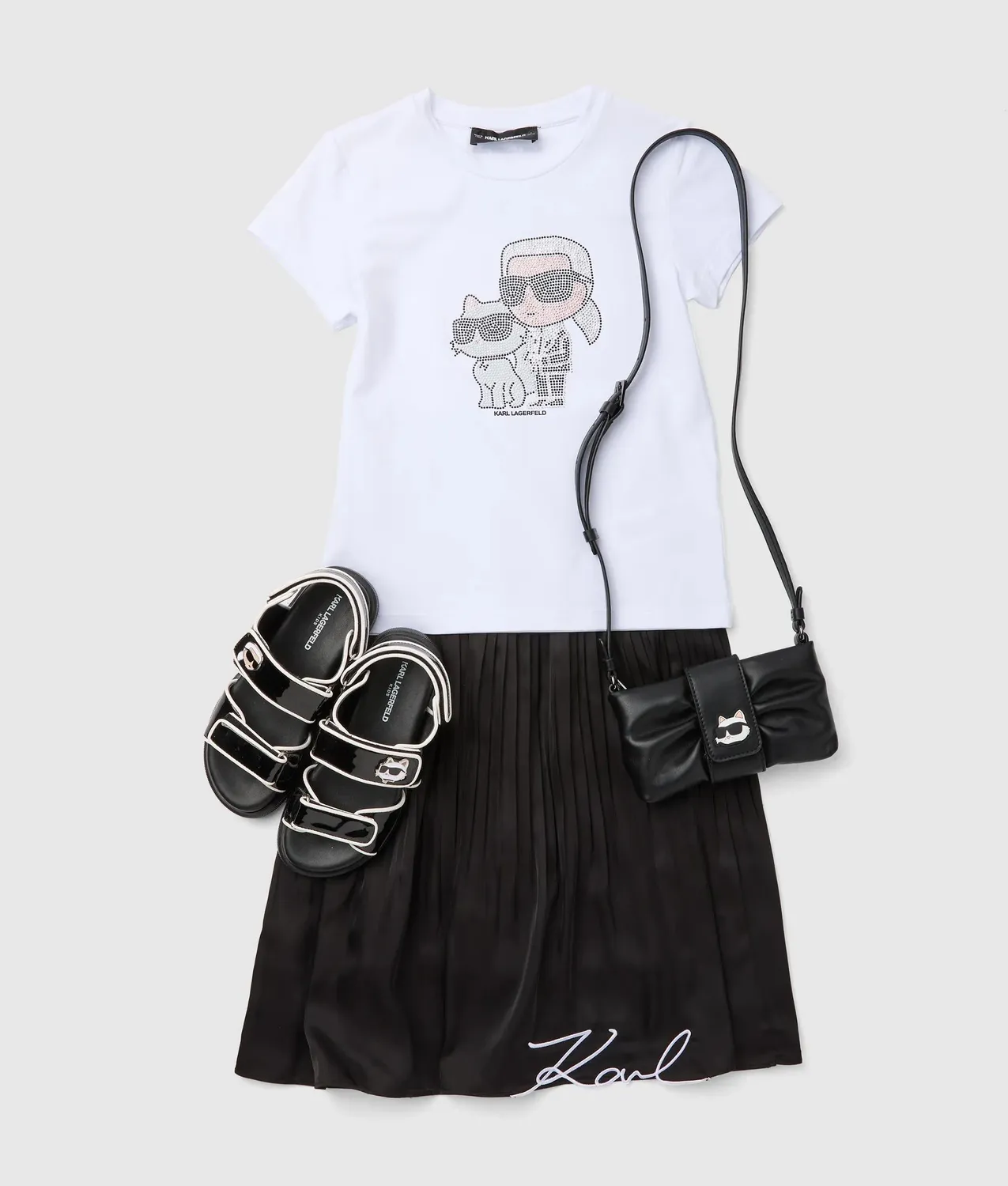 Karl Lagerfeld Ikon Choupette Mädchen T-Shirt Strass