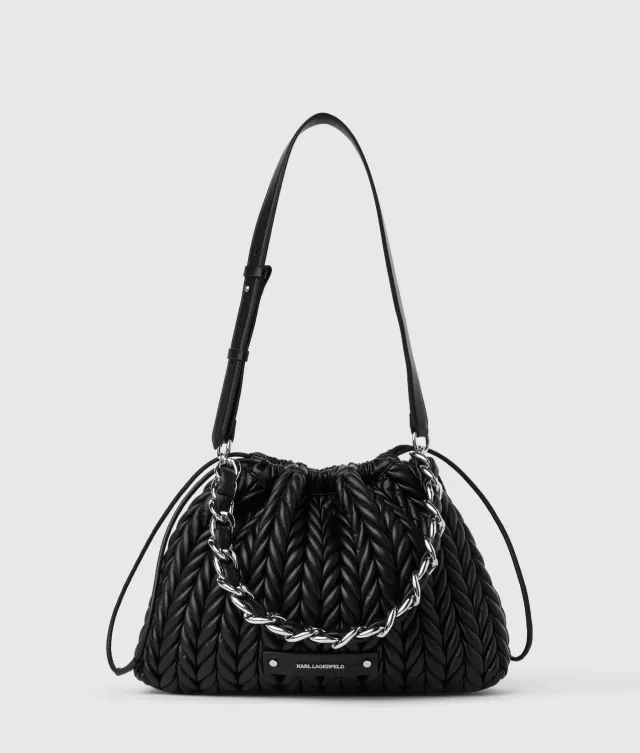 Karl Lagerfeld K/Weave Chain Schultertasche schwarz gesteppt