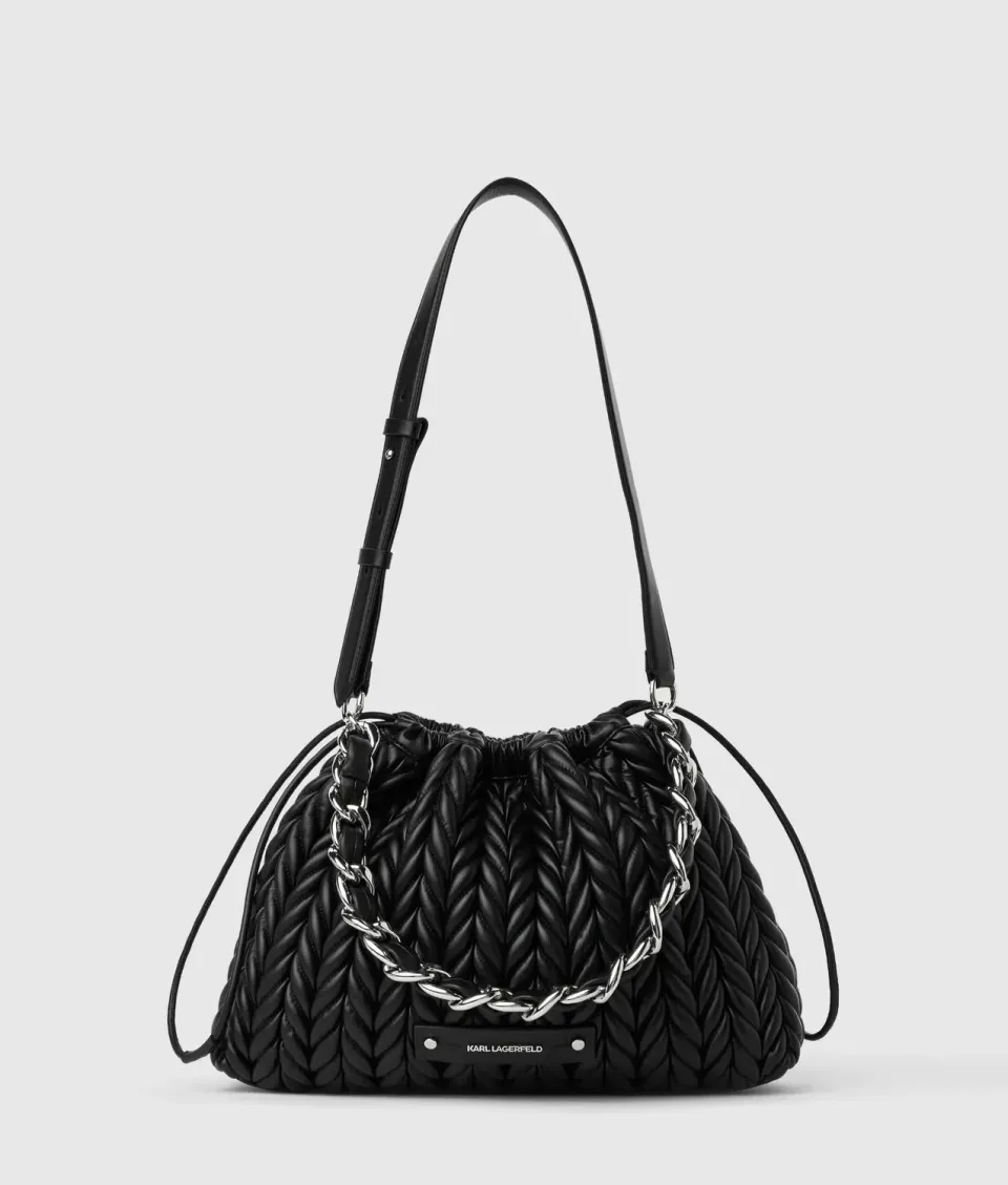 Karl Lagerfeld K/Weave Chain Schultertasche schwarz gesteppt