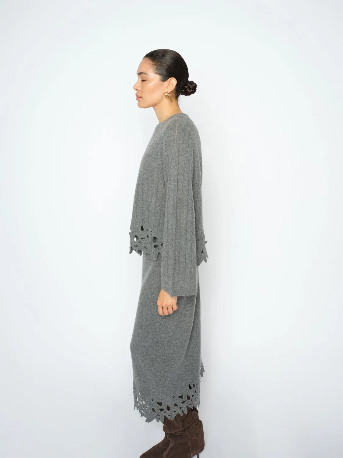 Mos Mosh MMLiora Lace Knit Rock Thunderstorm Lang