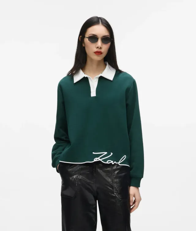 Karl Lagerfeld Signature Polo-Sweatshirt Bio XS-XXL