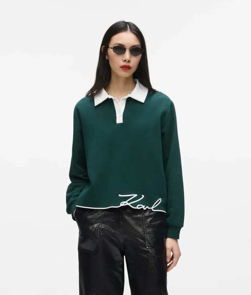 Karl Lagerfeld Signature Polo-Sweatshirt Bio XS-XXL