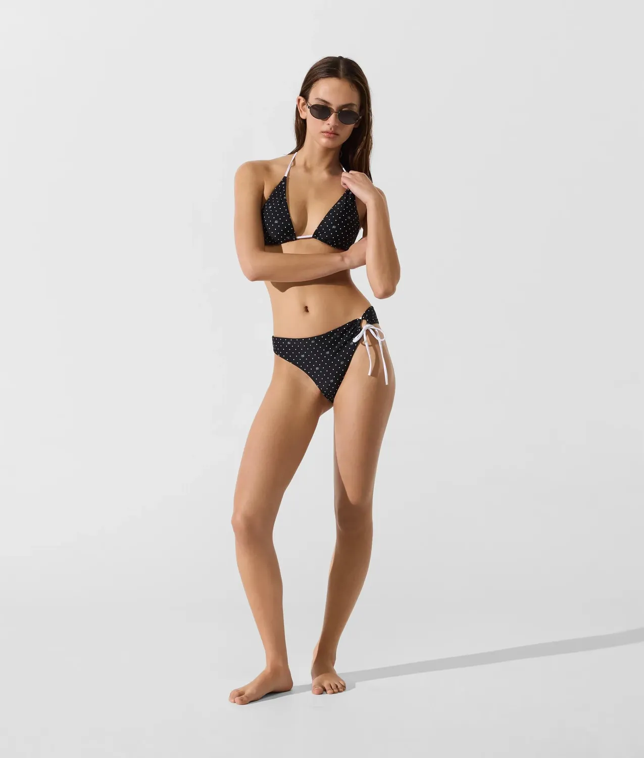 Karl Lagerfeld Polka Dot Cheeky Bikinihose Größe M Punkte