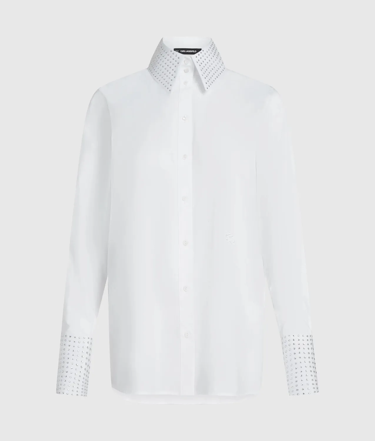 Karl Lagerfeld Rhinestone Bluse Bio-Baumwolle bügelfrei