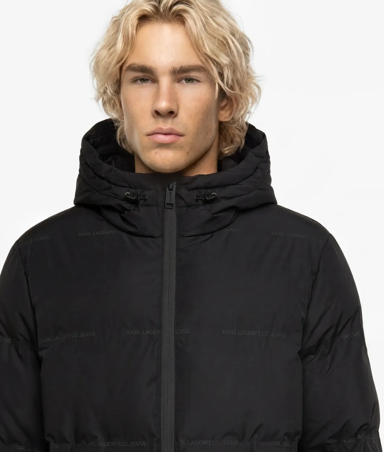 Karl Lagerfeld Logo Puffer Jacke gesteppt