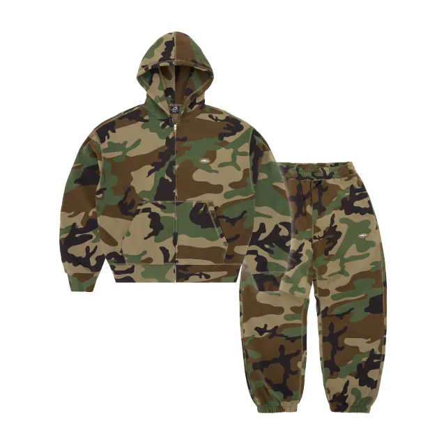 Corteiz Mini Island Hoodie Trainingsanzug Woodland Camo 440GSM