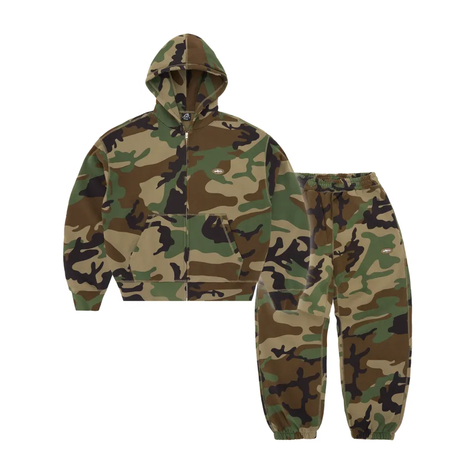 Corteiz Mini Island Hoodie Trainingsanzug Woodland Camo 440GSM