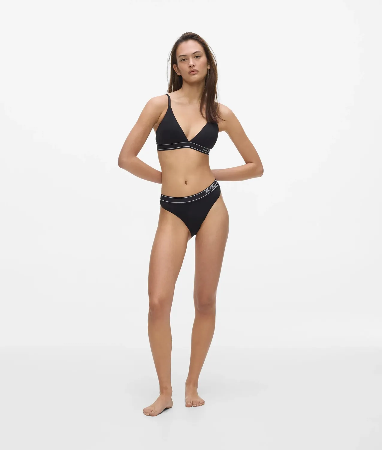 Karl Lagerfeld Stripe Slip Bio-Baumwolle Hotel Karl Logo