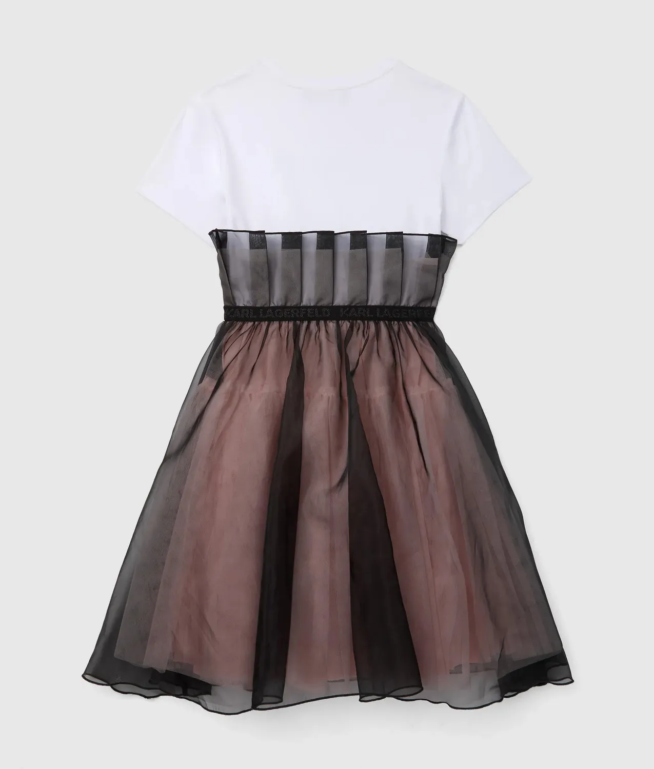 Karl Lagerfeld Girls Mesh Kleid Metallic-Logo