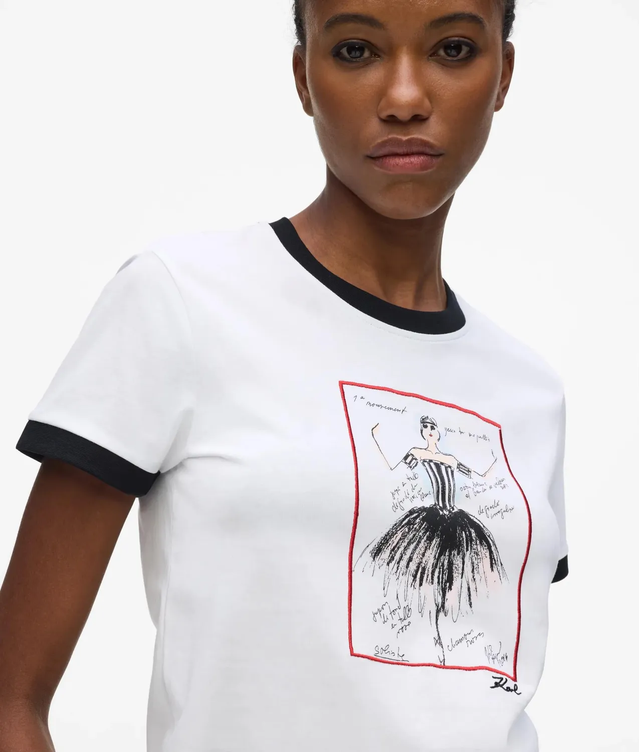 Karl Lagerfeld Le Ballet Slim Fit T-Shirt Bio-Baumwolle