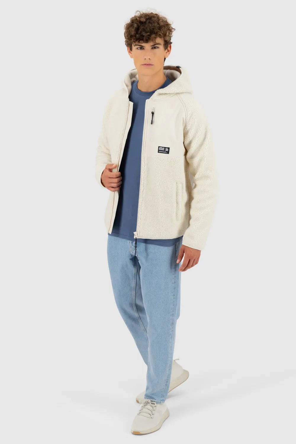 Alife & Kickin HaraldAK G Teddy Sweatjacke Beige Fleece