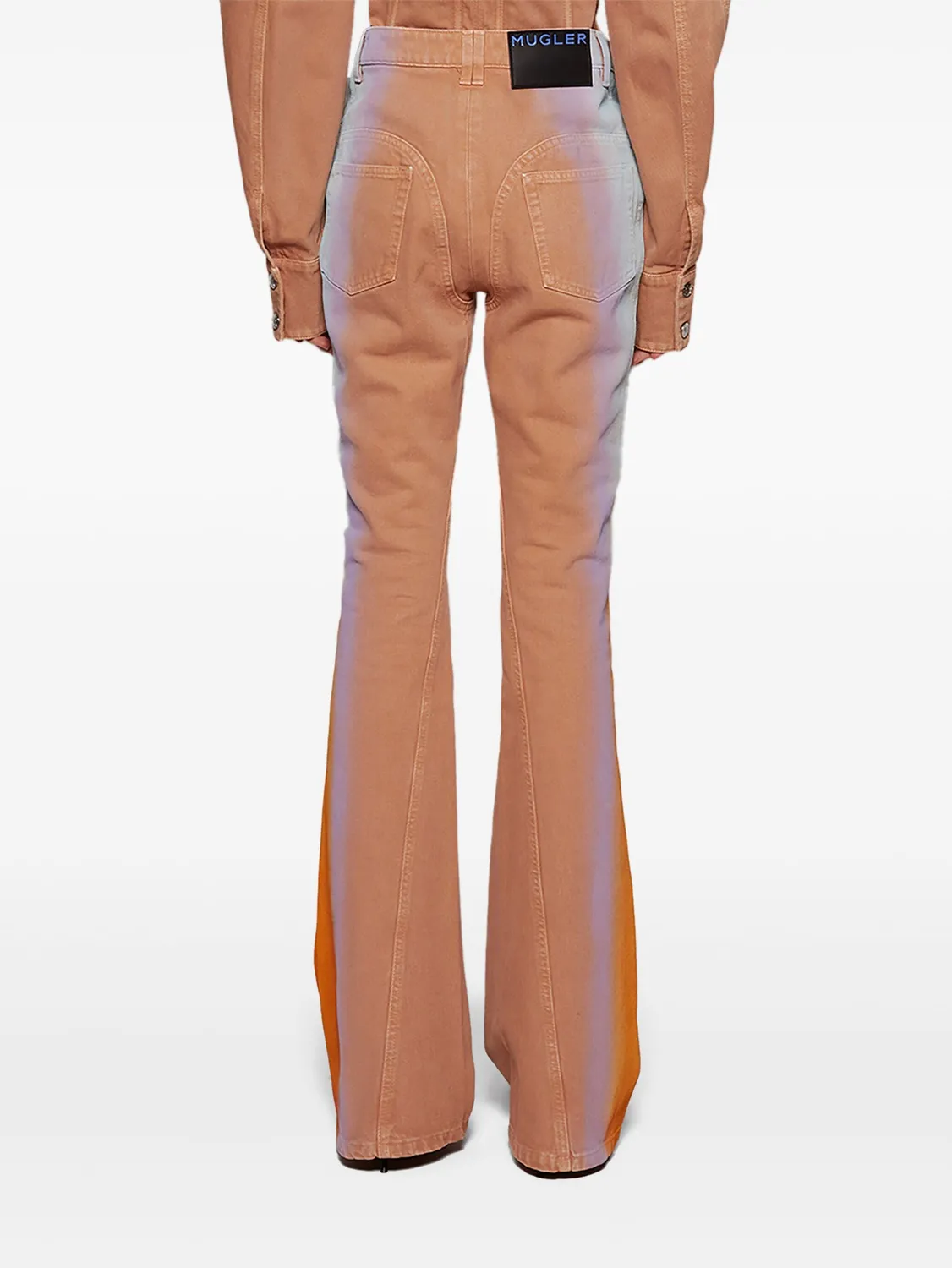 Mugler Gradient Flared Jeans blau Verlauf