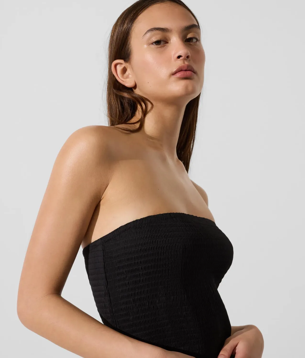 Karl Lagerfeld Signature Maxikleid Drop-Waist abnehmbare Träger
