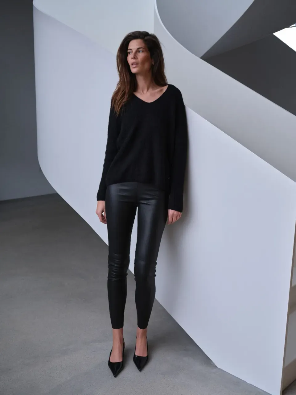 Mos Mosh MMLucille Stretch Lederleggings Schwarz Lammleder