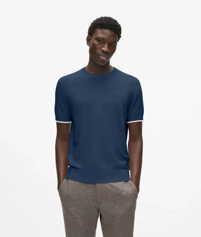 Karl Lagerfeld Knit T-Shirt Paspel Herren Strick