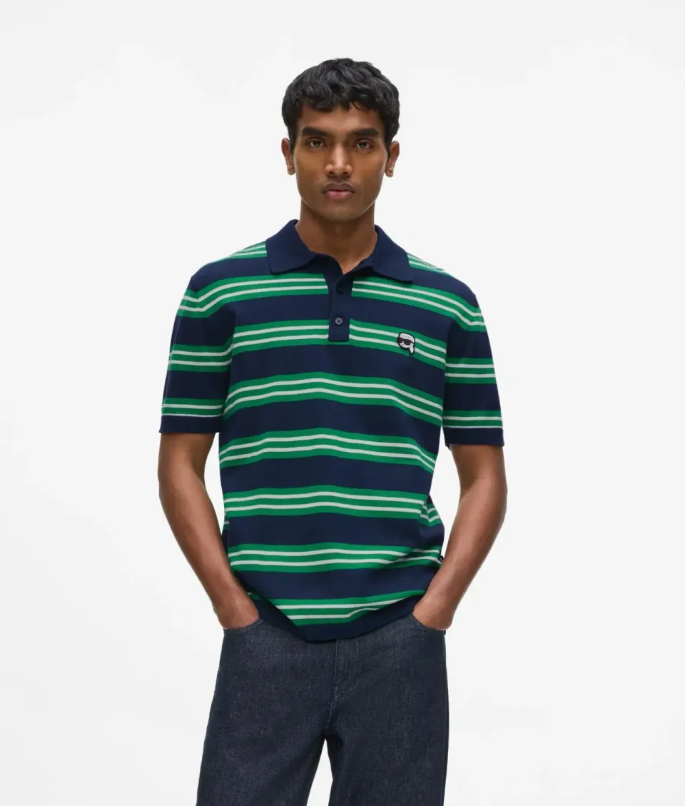 Karl Lagerfeld Ikon Stripe Poloshirt Herren Baumwolle gestreift